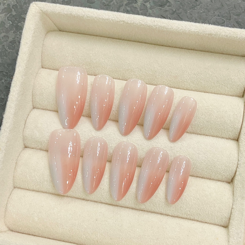 Handmade Almond Press on Nails - Nail Art Simple review and price