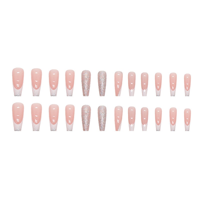 24Pcs/Set Long Ballet Fake Nai - Nail Art Simple review and price