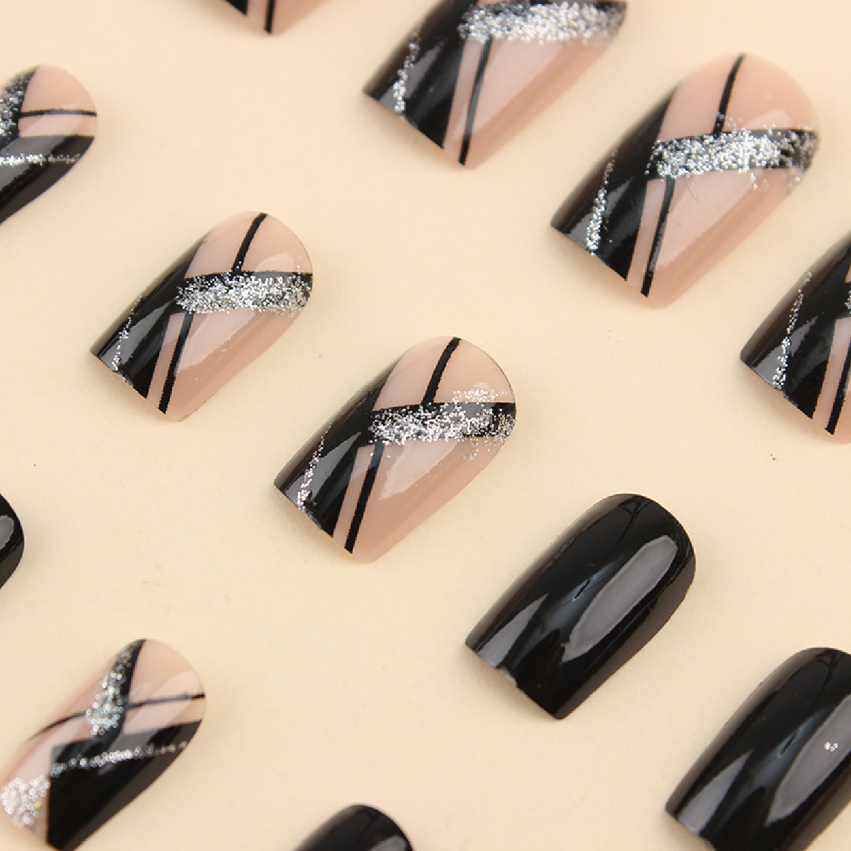 24Pcs Square Black Short Cover - Nail Art Simple review and price