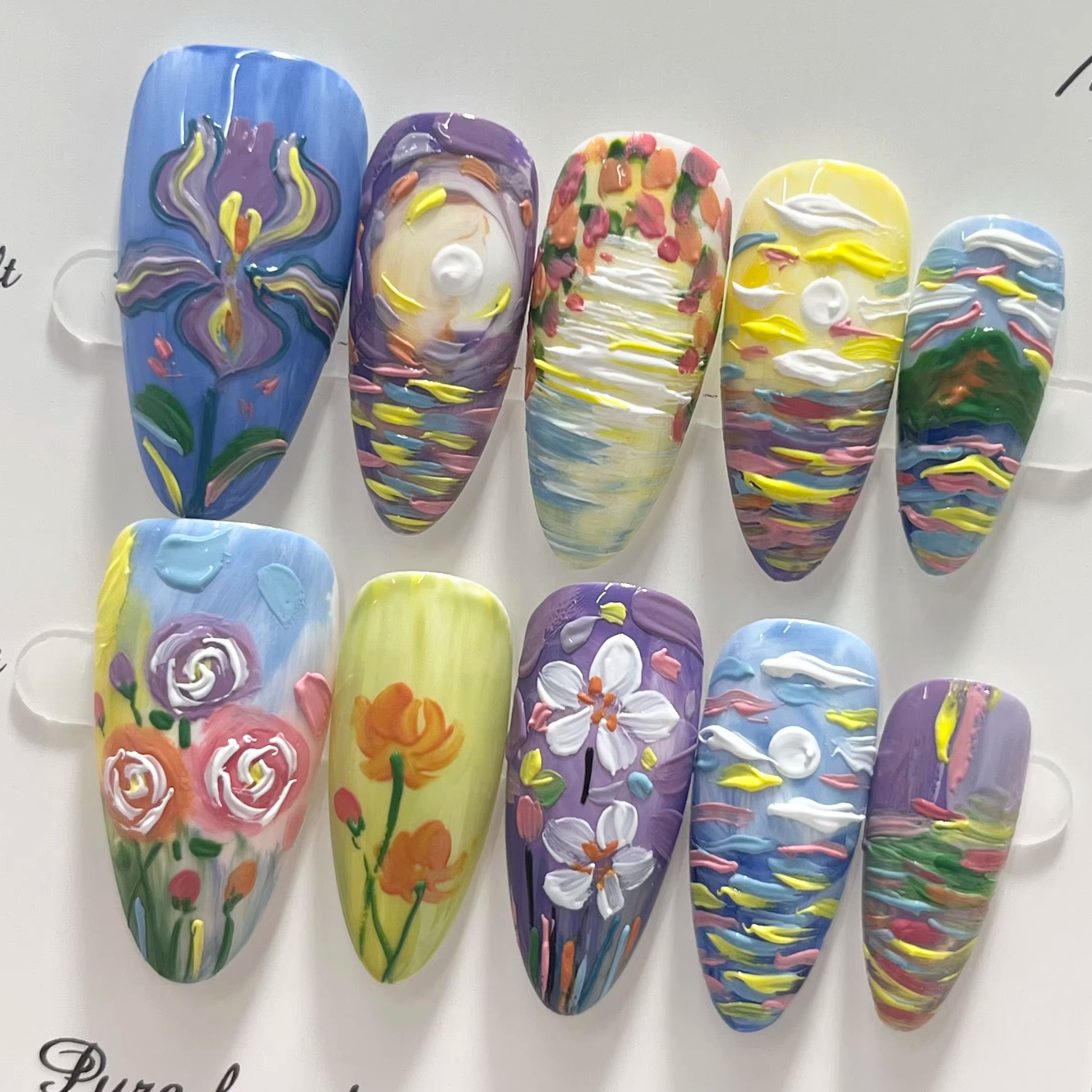 Almond Shape Van Gogh Starry S - Nail Art Van Gogh review and price
